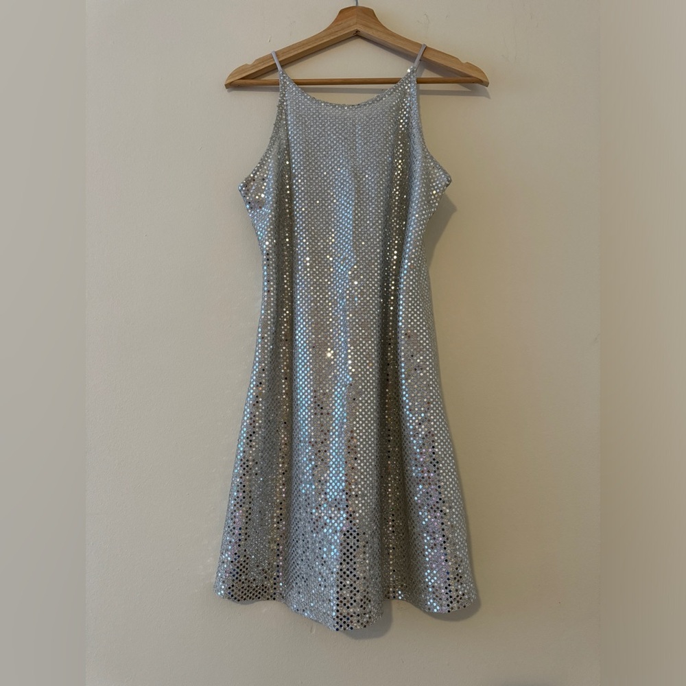 Vintage Silver Sequin Mini Dress